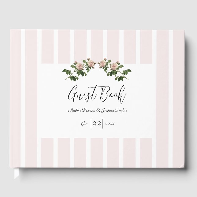 Romantic Soft Pink Wedding Guest Book (Front)
