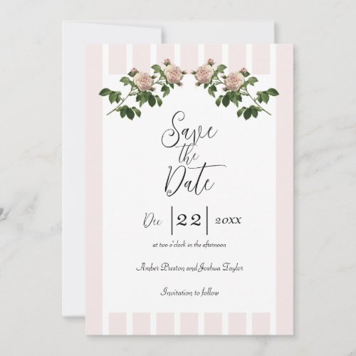 Romantic Soft Pink Wedding Save the Date Invitation
