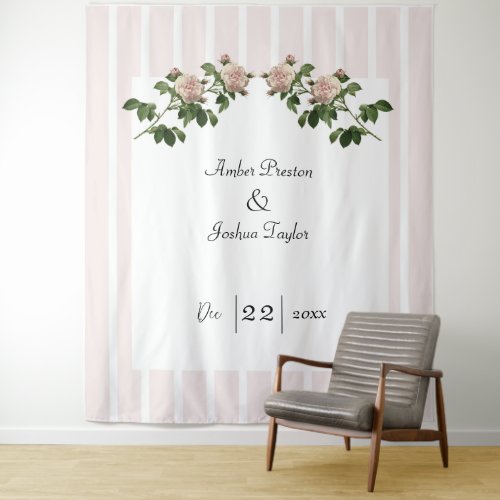 Romantic Soft Pink Wedding Tapestry