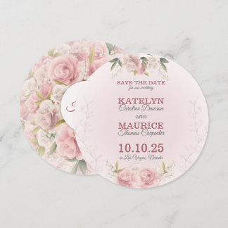 Romantic Soft Roses Save The Date Card