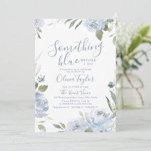 Romantic something blue floral Bridal Shower Invitation