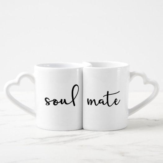 Romantic Soulmate Black Script White Couple 