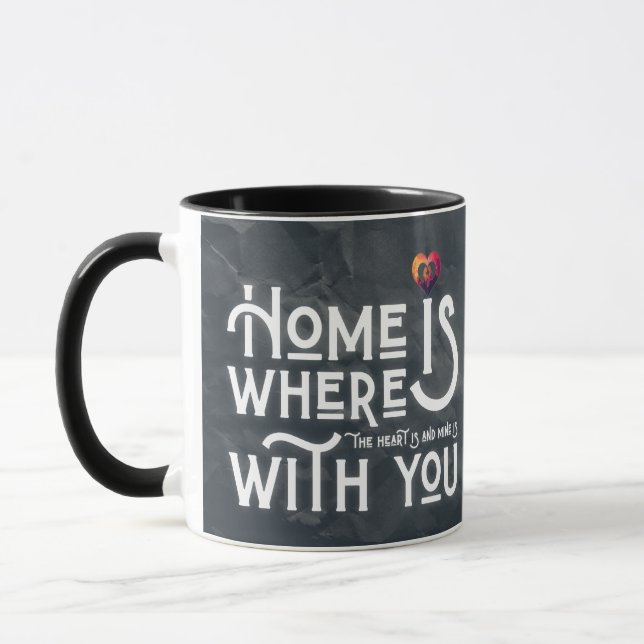 Romantic Soulmate Quote Heart Combo Mug (Left)