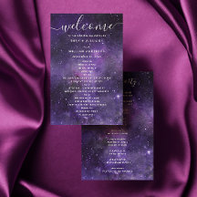 Romantic Space Wedding Program | Celestial Galaxy