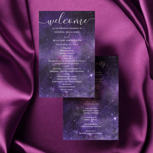 Romantic Space Wedding Program | Celestial Galaxy (Creator Uploaded)