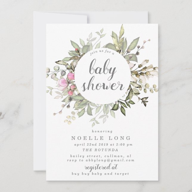 Romantic Spring Baby Shower Invitation (Front)