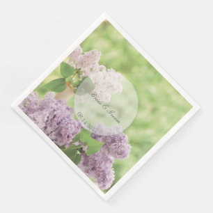 Romantic Spring Flower Floral White Lilac Wedding Paper Dinner Napkins