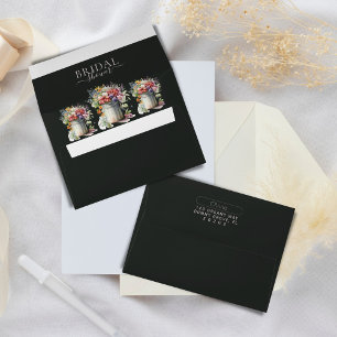 Romantic Spring Flowers Vase Bridal Shower Envelope