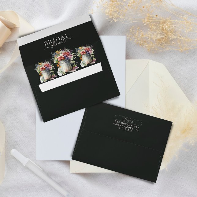 Romantic Spring Flowers Vase Bridal Shower Envelope (Creator Uploaded)