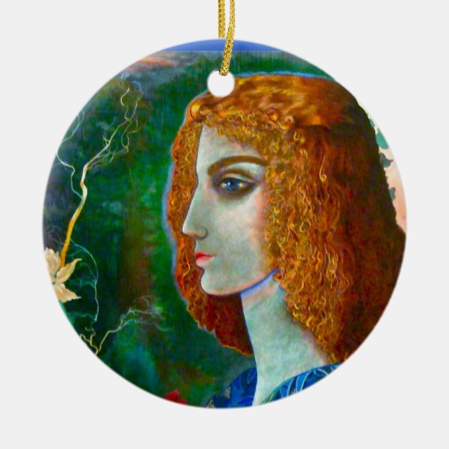 Romantic Spring Pendant Ceramic Ornament (Front)