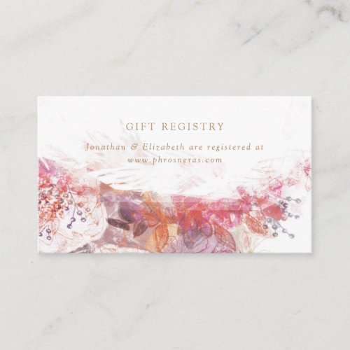 Romantic Spring Pink Flower Wedding Gift Registry Enclosure Card