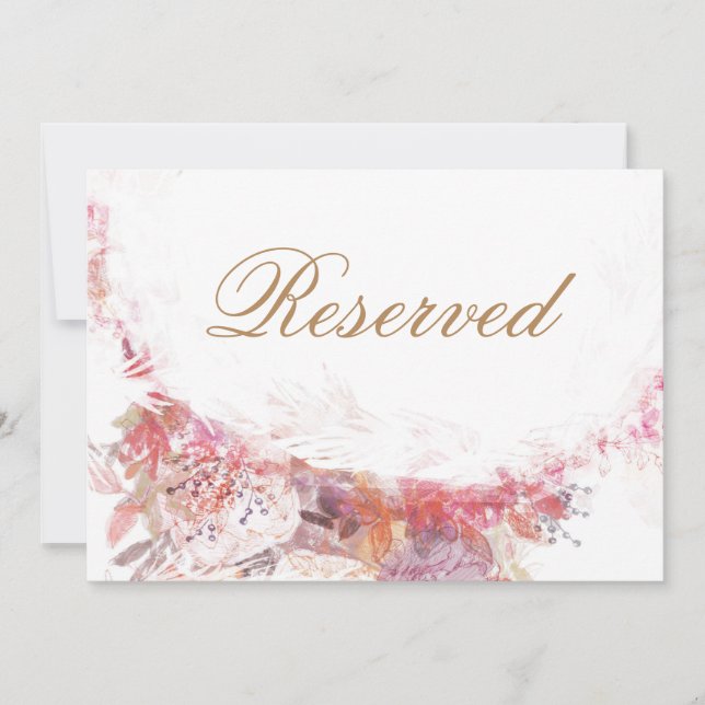 Romantic Spring Pink Flower Wedding Reserved Sign (Front)