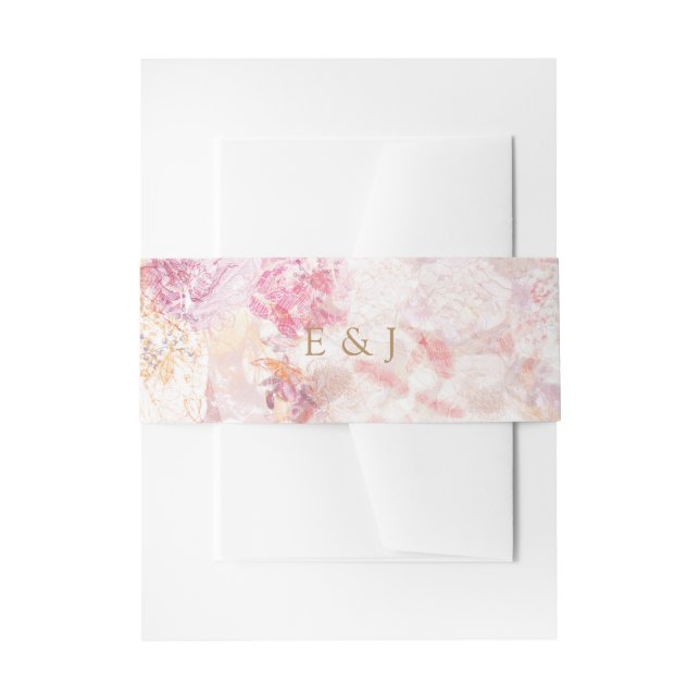 Romantic Spring Pink Flowers Wedding Belly Band (Front Example)