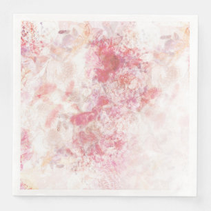 Romantic Spring Pink Flowers Wedding Paper Dinner Napkins
