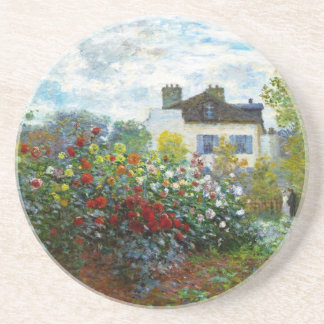 Romantic Spring Wedding Vintage Monet Garden Drink Coaster