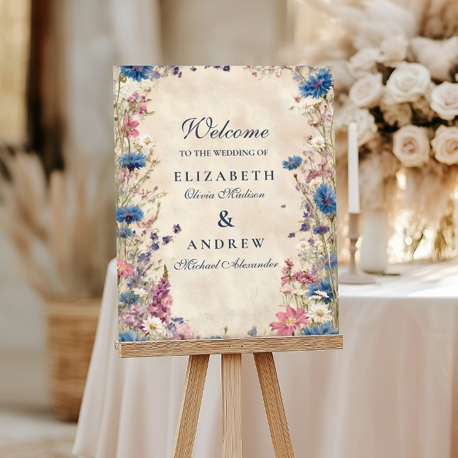 Romantic Spring Wildflower Wedding Foam Board (Creator Uploaded)