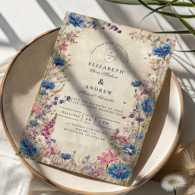 Romantic Spring Wildflower Wedding Invitation (Creator Uploaded)