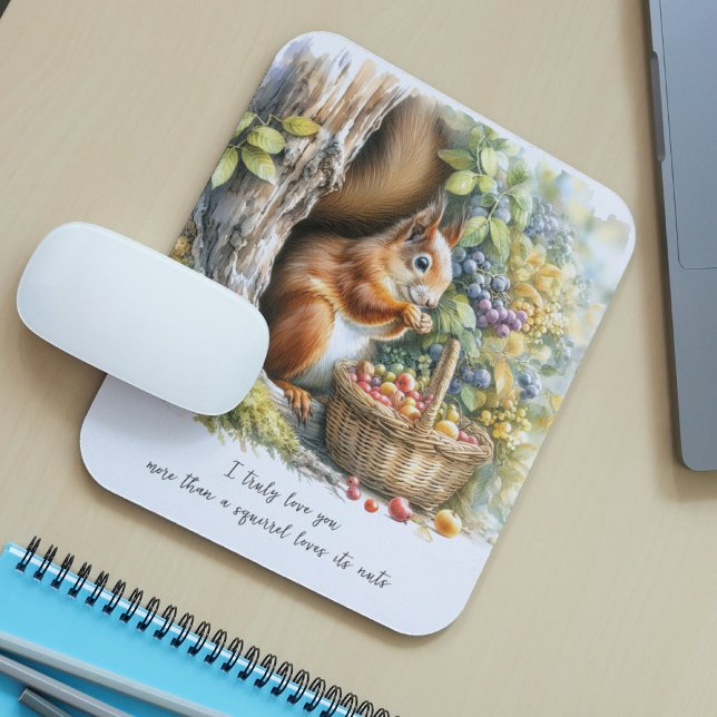 Romantic Squirrel Mousepad – Funny Love Quote (Creator Uploaded)