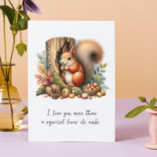 Romantic Squirrel Valentine Card – Cozy Forest