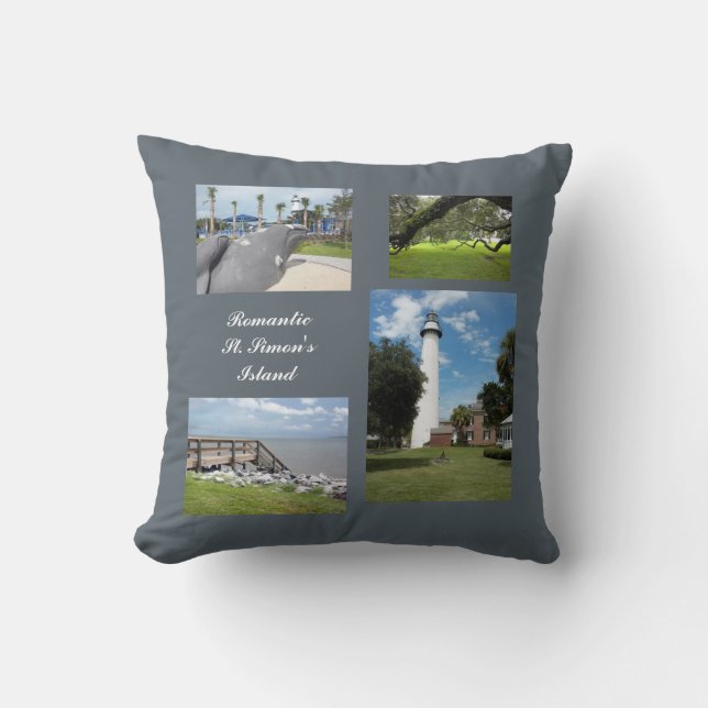 Romantic St. Simon's Island Photo Template Pillow (Front)