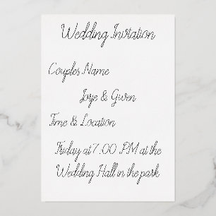 Romantic Starry Night Couples Wedding Invitation C Foil Invitation