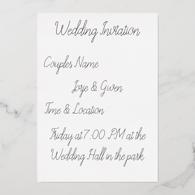 Romantic Starry Night Couples Wedding Invitation C Foil Invitation (Front)