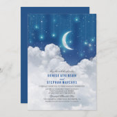 Romantic Stars and Moon Wedding invitation (Front/Back)