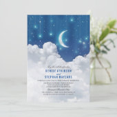 Romantic Stars and Moon Wedding invitation (Standing Front)