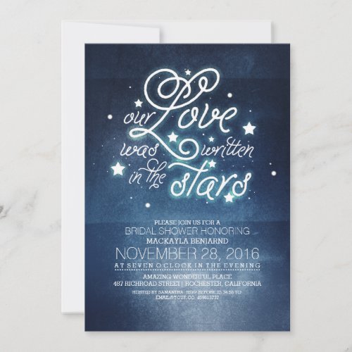 Romantic Stars Bridal Shower Invitation
