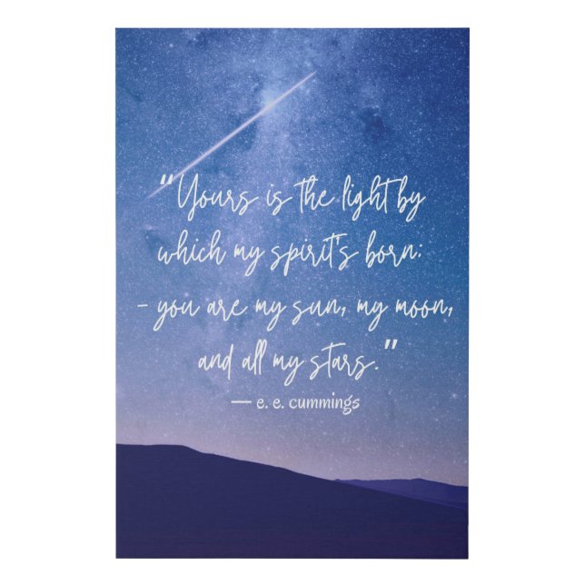 Romantic Stars Cummings Quote Faux Canvas Print (Front)