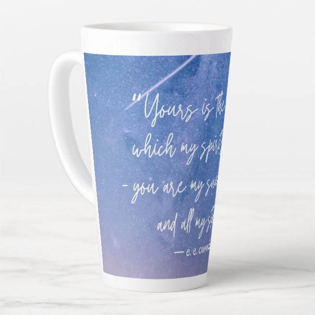 Romantic Stars Cummings Quote Latte Mug (Left Angle)