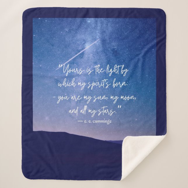 Romantic Stars Cummings Quote Sherpa Blanket (Front)