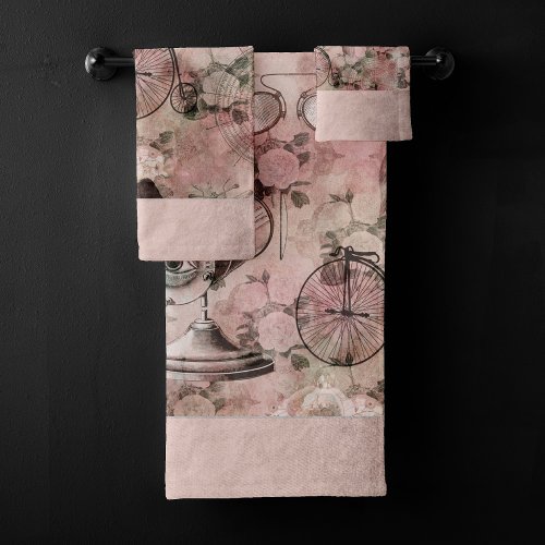 Romantic Steampunk  Antique Vintage Ephemera Bath Towel Set