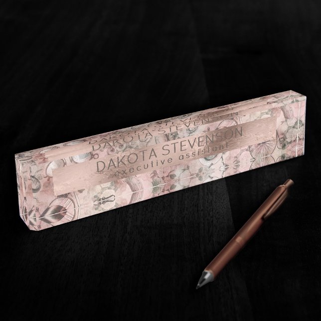 Romantic Steampunk | Antique Vintage Ephemera Desk Name Plate (Creator Uploaded)