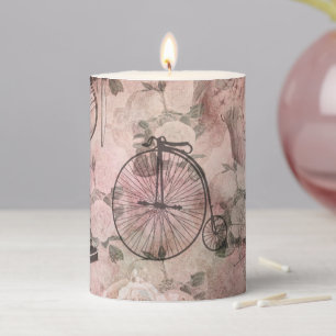 Romantic Steampunk Antique Vintage Ephemera Pillar Candle