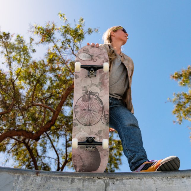 Romantic Steampunk | Antique Vintage Ephemera Skateboard (Outdoor 1)
