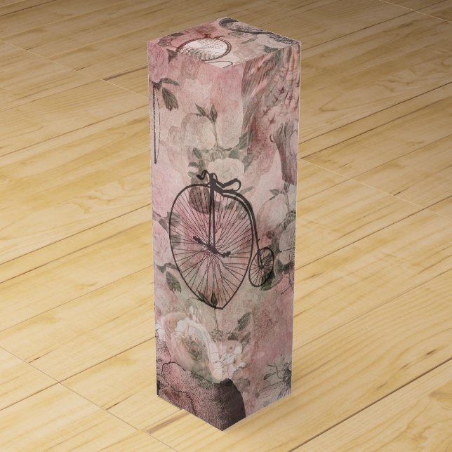Romantic Steampunk | Antique Vintage Ephemera Wine Box (Front)