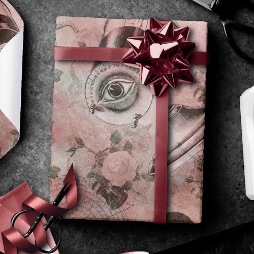 Romantic Steampunk  Antique Vintage Ephemera Wrapping Paper