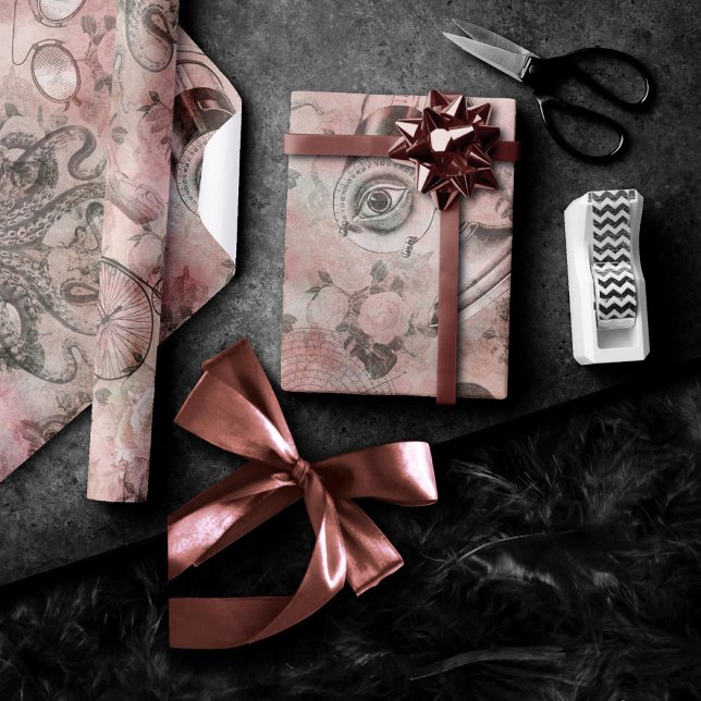 Romantic Steampunk | Antique Vintage Ephemera Wrapping Paper (Creator Uploaded)