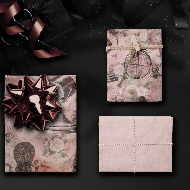 Romantic Steampunk | Antique Vintage Ephemera Wrapping Paper Sheets (Creator Uploaded)