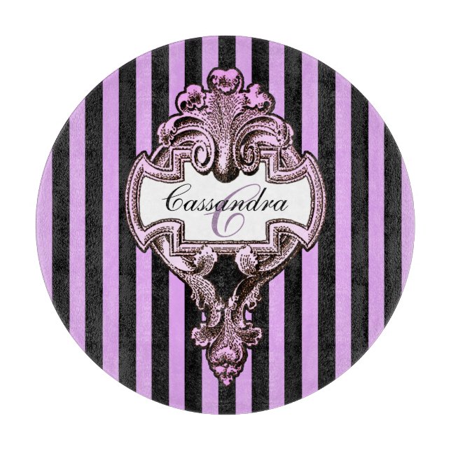Romantic Steampunk Goth Personalized Cutting Board (Front)