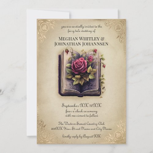 Romantic Storybook Fairy Tale Wedding Invitation