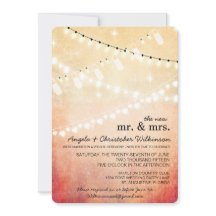 Romantic String Lights After Wedding Invitation