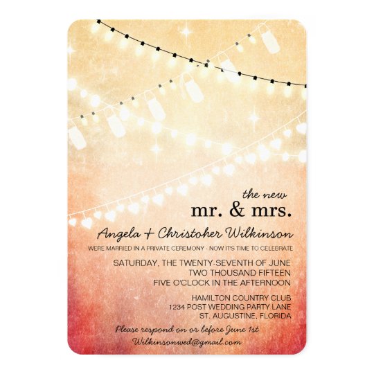 Romantic String Lights After Wedding Invitation | Zazzle.com