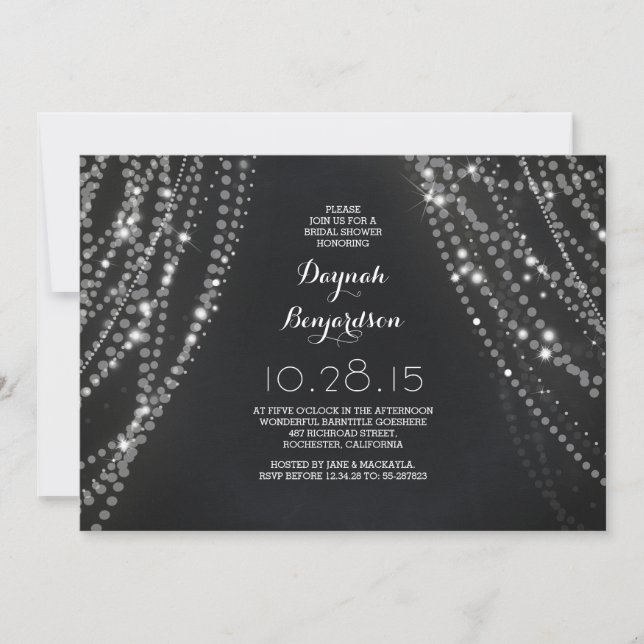 Romantic String Lights Bridal Shower Invitation (Front)