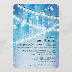 Romantic String Lights Post Wedding Invitation
