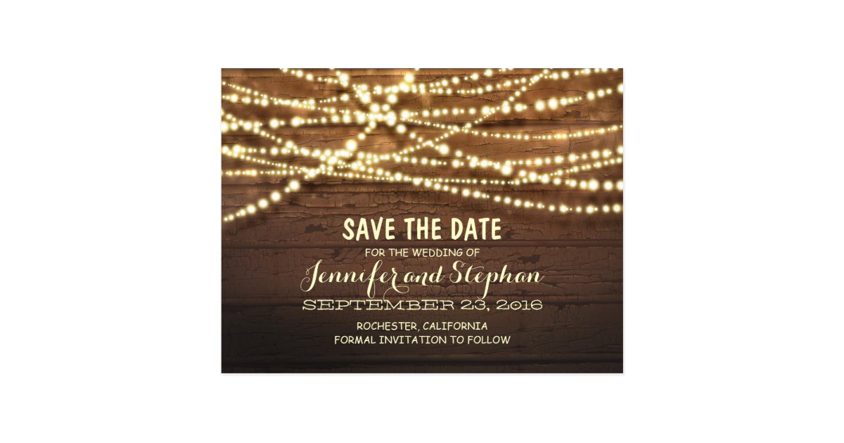 rustic save the dates postcards