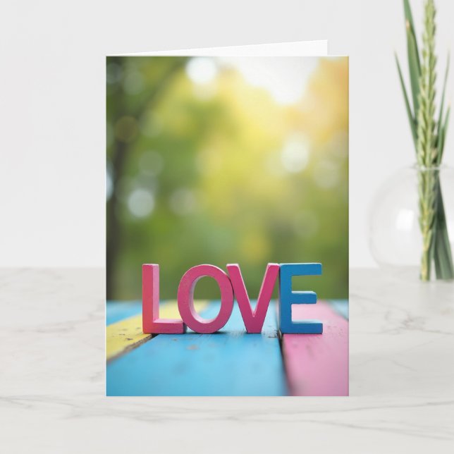 Romantic Striped Love Card (Front)