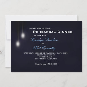 Romantic Strret Light Blue Rehearsal Dinner Card