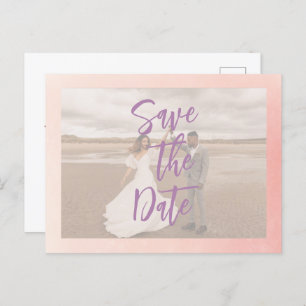 Romantic stunning wedding save the date postcard
